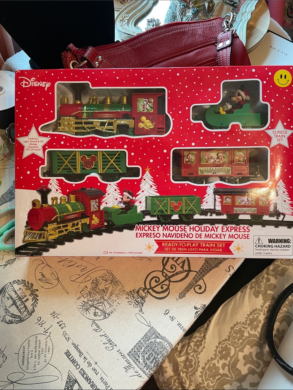 Disney Mickey Mouse Holiday Express Train Set - Red, Green & Gold